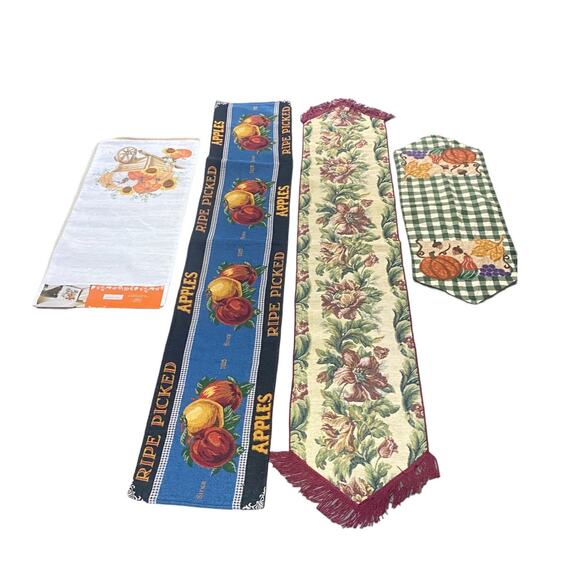 Fall Table Runners Various Lengths Lot of Four - Picture 2 of 10